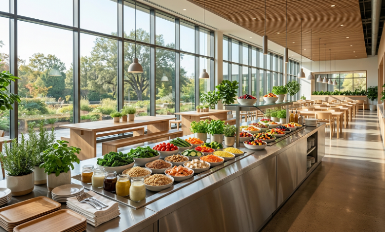 Blick in eine Betriebskantine.