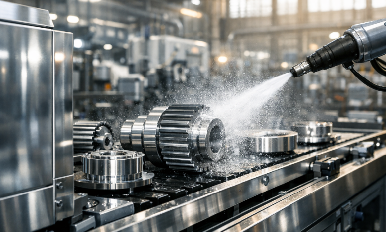 Oberflächenreinigung in der Industrie.